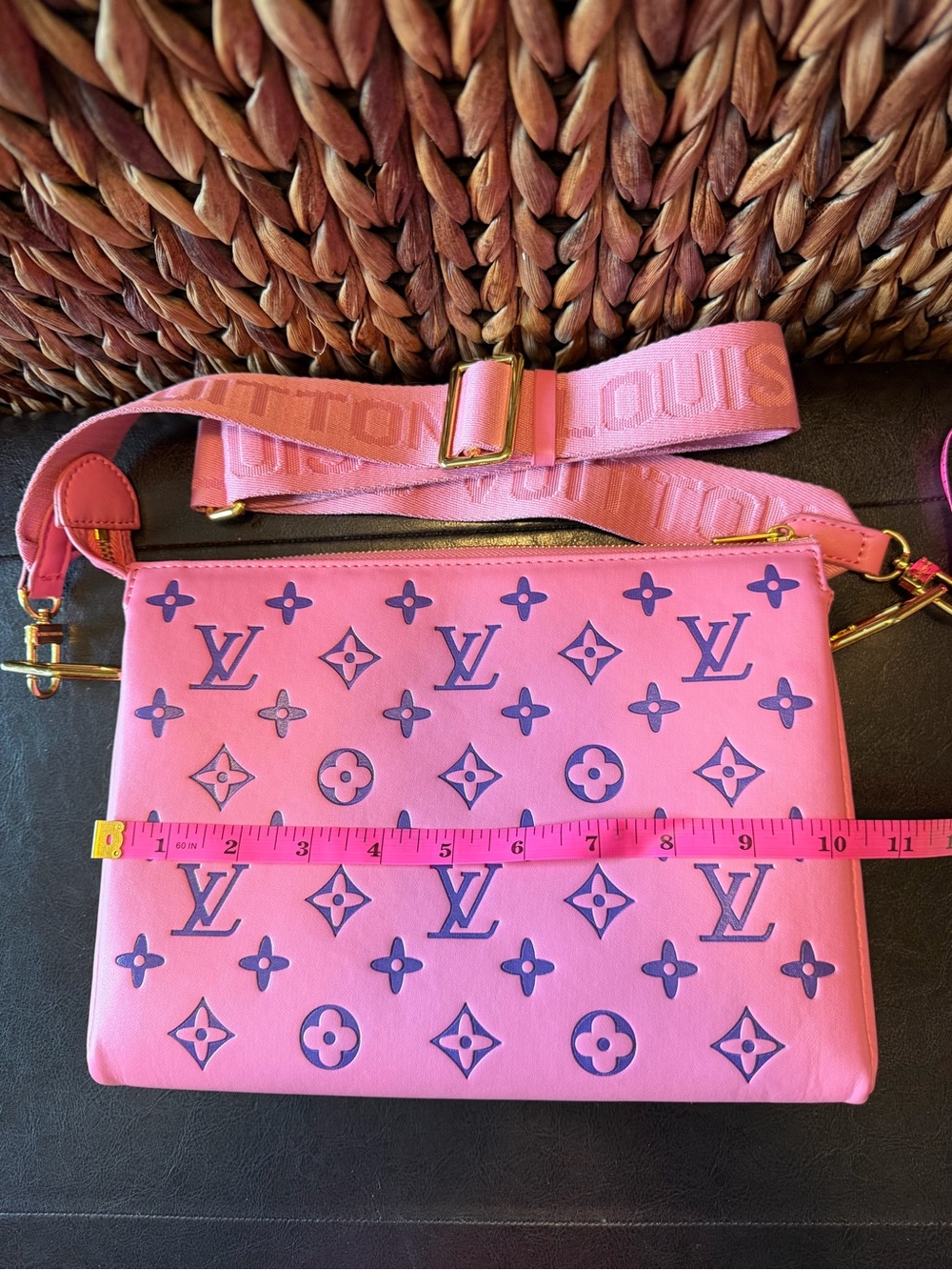 Pink and Purple Monogram Crossbody Bag - Picture 8 of 9